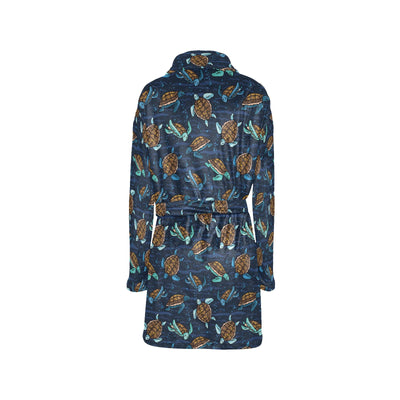 Sea Turtle Print Design LKS3011 Women's Fleece Robe