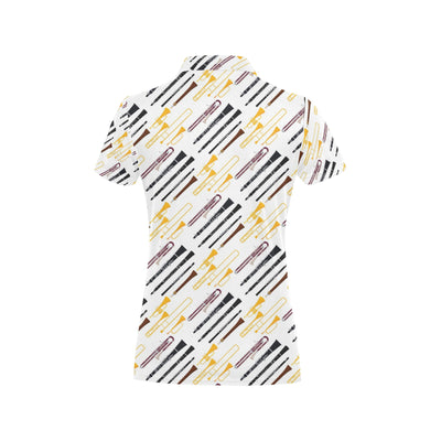 Clarinet Pattern Print Design 01 Women's Polo Shirt