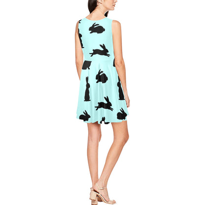 Rabbit Pattern Print Design RB010 Sleeveless Dress