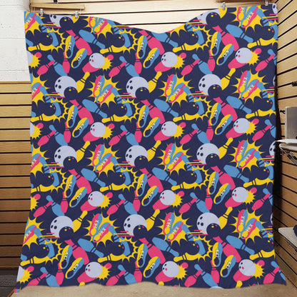 Bowling Pattern Print Design 02 Premium Quilt
