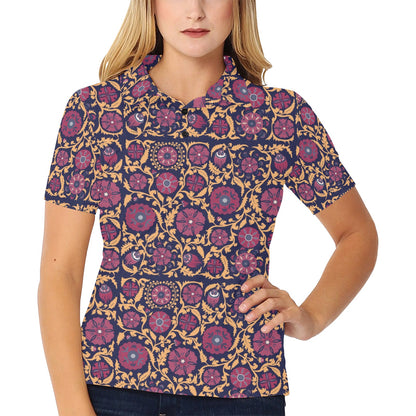 Suzani Print Design LKS303 Women's Polo Shirt