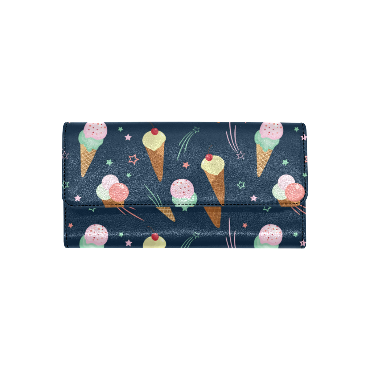 Ice Cream Pattern Print Design 04 Women's Trifold Wallet