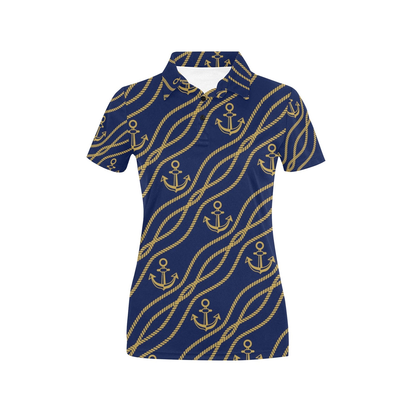 Nautical Anchor Rope Pattern Women's Polo Shirt