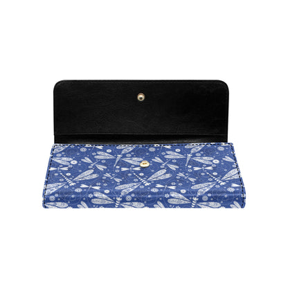 Dragonfly Pattern Print Design 03 Women's Trifold Wallet
