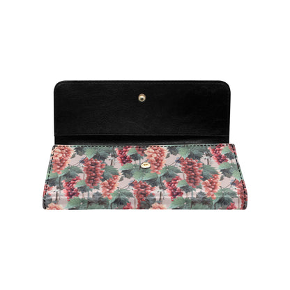 Grape Pattern Print Design GP01 Women's Trifold Wallet