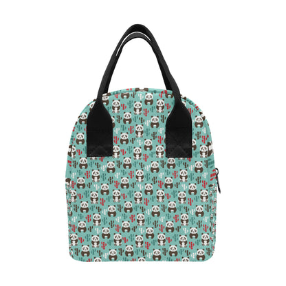 Panda Bear Cute Themed Print Insulated Lunch Bag