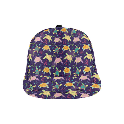 Sea Turtle Color Smile Snapback Cap