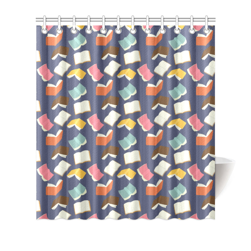 Book Pattern Print Design 01 Shower Curtain