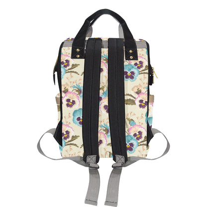 Pansy Pattern Print Design A02 Diaper Bag Backpack