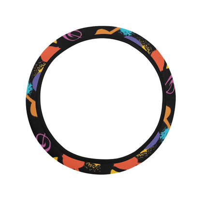 Saxophone Print Design LKS406 Steering Wheel Cover with Elastic Edge