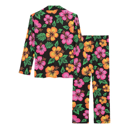 Hibiscus Pattern Print Design HB029 Women's Long Pajama Set