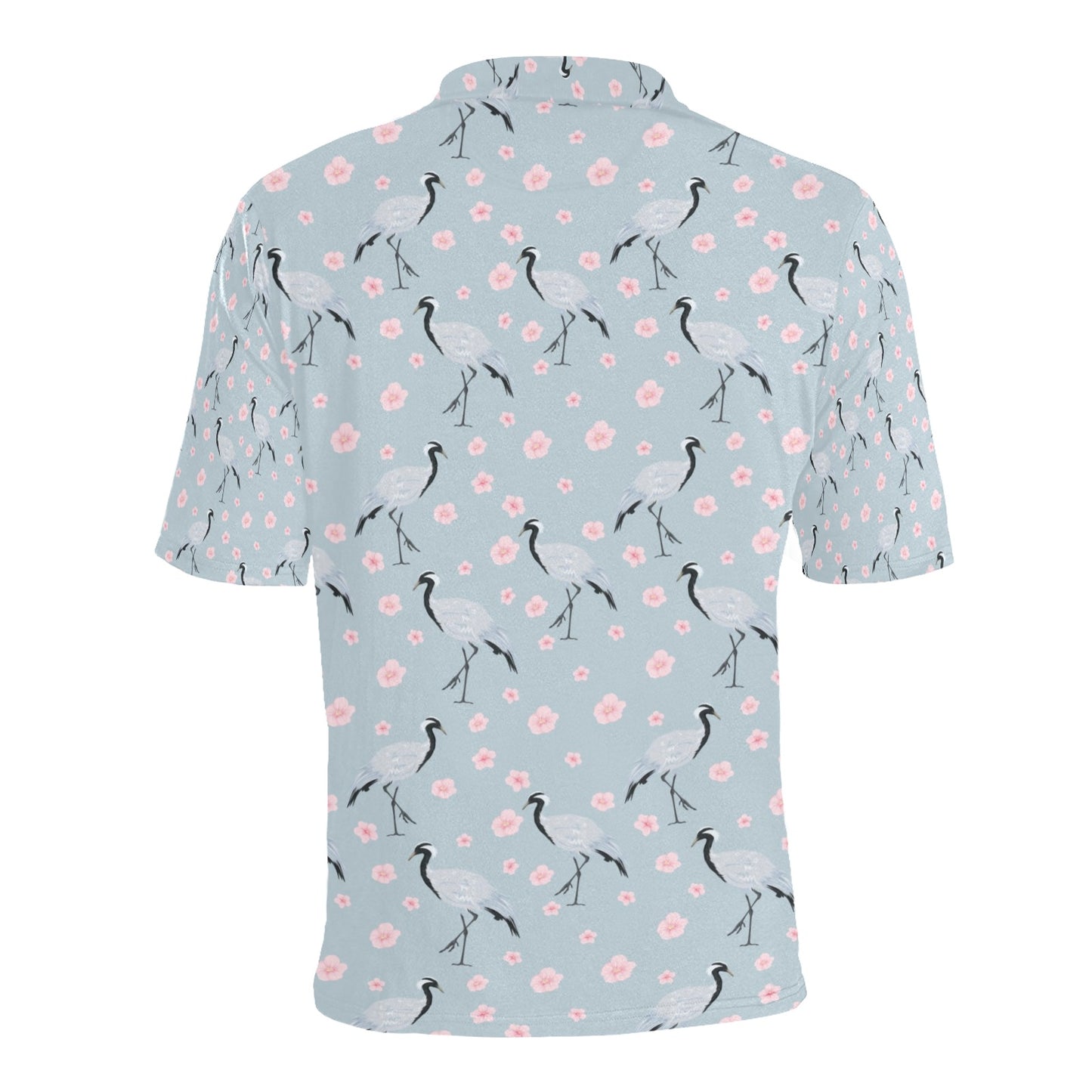 Sakura Bird Print Design LKS304 Men Polo Shirt