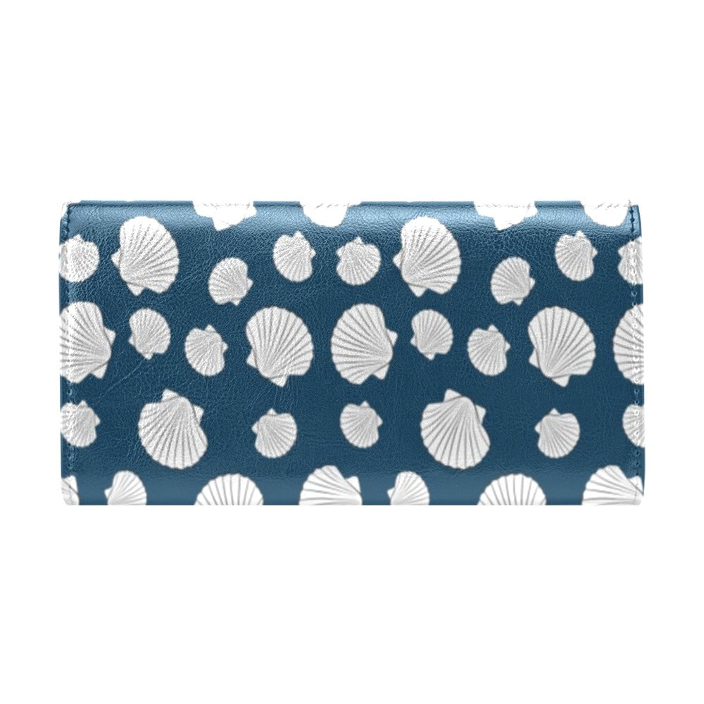 Seashell Print Design LKS3012 Women's Trifold Wallet