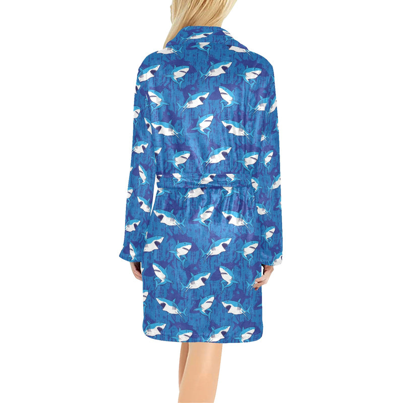 Shark Print Design LKS308 Women's Fleece Robe