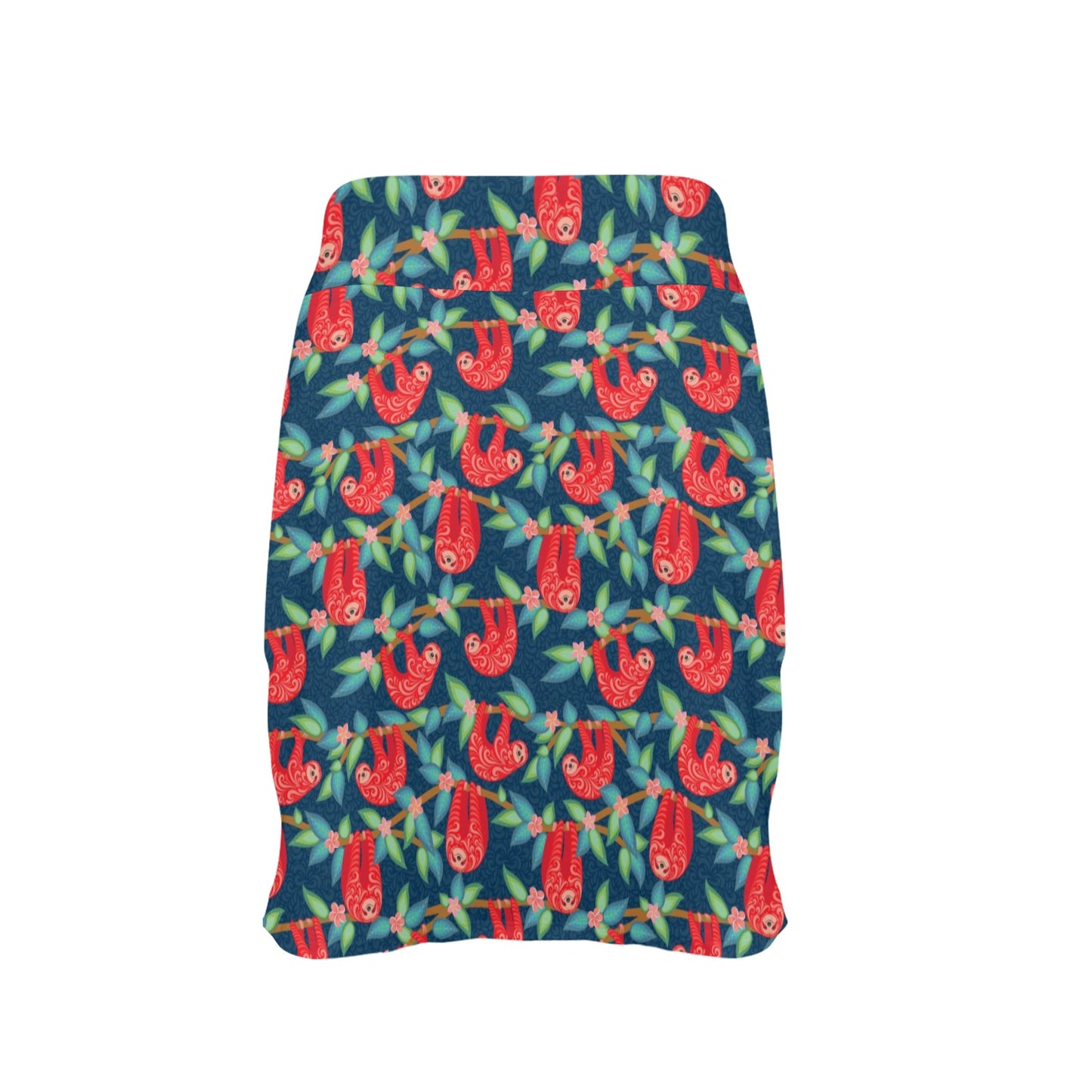 Sloth Red Design Themed Print 17" Golf & Pickleball Skort with Pockets