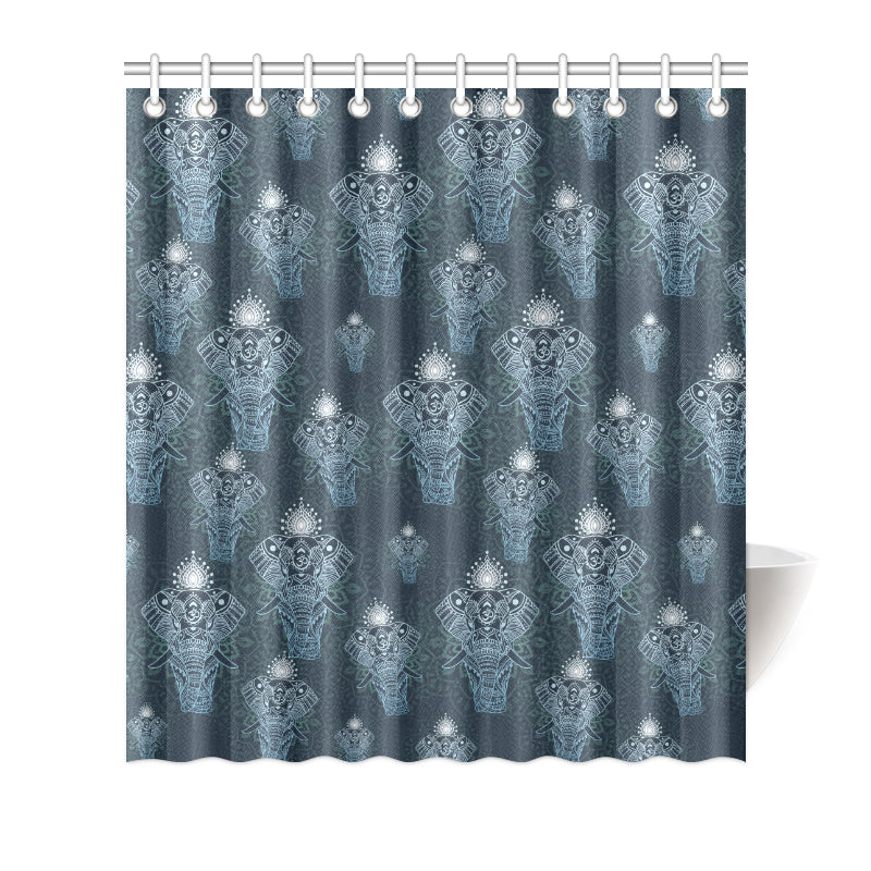 Elephant Mandala Shower Curtain