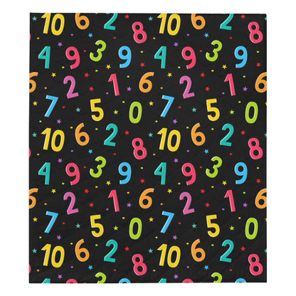 Number Pattern Print Design A04 Premium Quilt