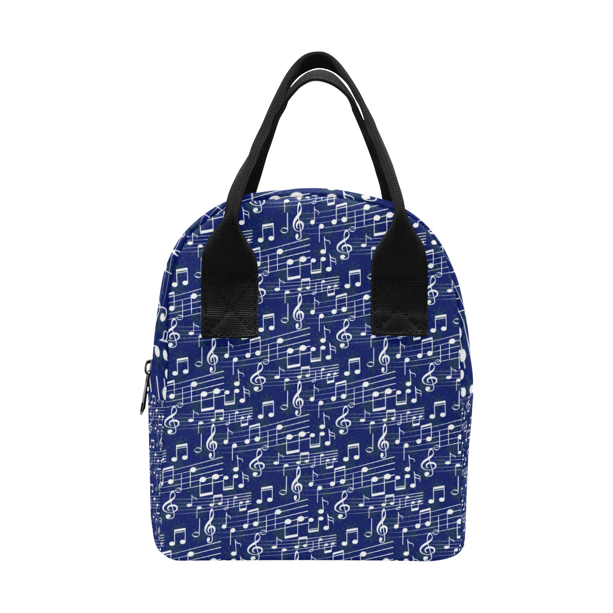 Music Note Blue Themed Print Insulated Lunch Bag