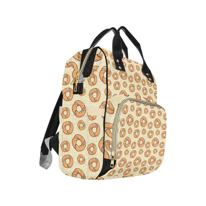Bagel Pattern Print Design 03 Diaper Bag Backpack