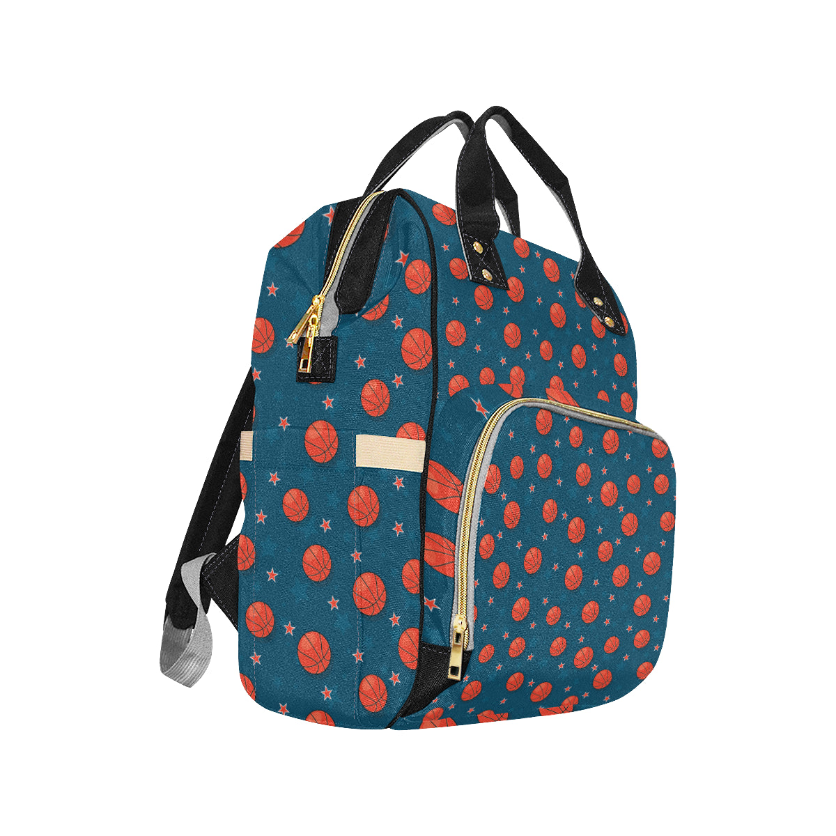 Basketball Pattern Print Design 02 Diaper Bag Backpack