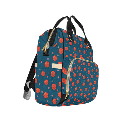 Basketball Pattern Print Design 02 Diaper Bag Backpack