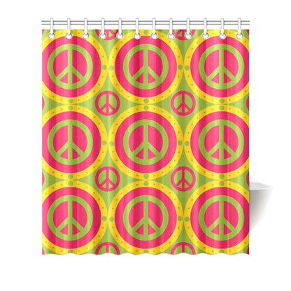 Peace Sign Pattern Print Design A01 Shower Curtain