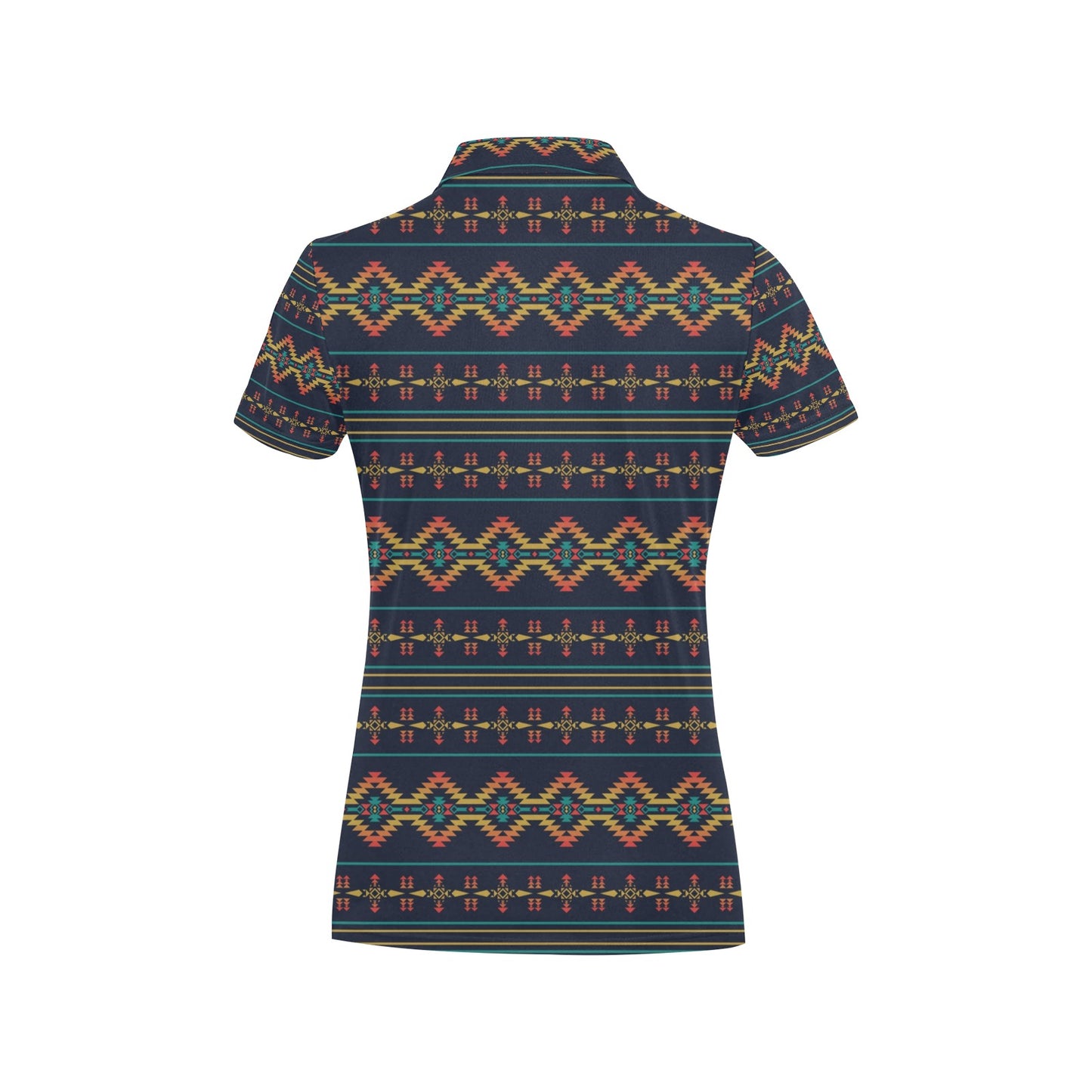 Southwest American Design Themed Print Women's Polo Shirt