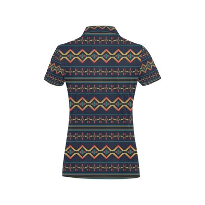 Southwest American Design Themed Print Women's Polo Shirt