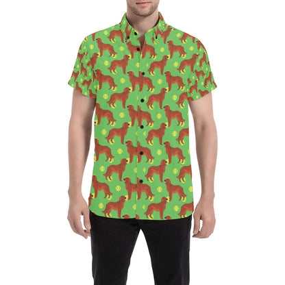 Setters Irish Print Design LKS302 Men Short Sleeve Button Up Shirt