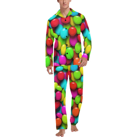 Candy Pattern Print Design CA03 Men's Long Pajama Set