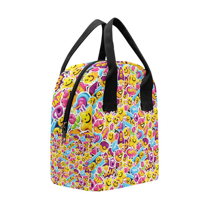Emoji Sticker Print Pattern Insulated Lunch Bag