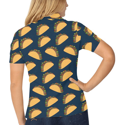 Taco Pattern Print Design TC04 Women's Polo Shirt
