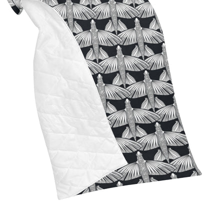 Flying Fish Pattern Print Design 03 Premium Quilt