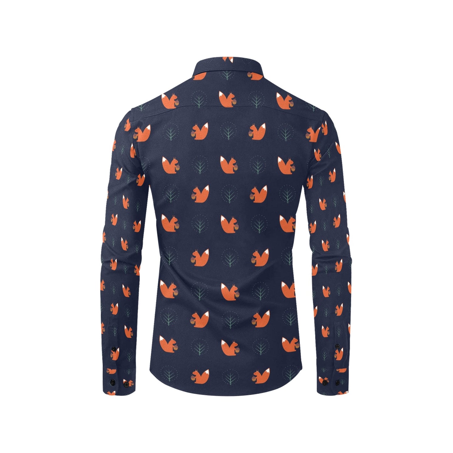 Squirrel Print Design LKS303 Men's Long Sleeve Dress Shirt