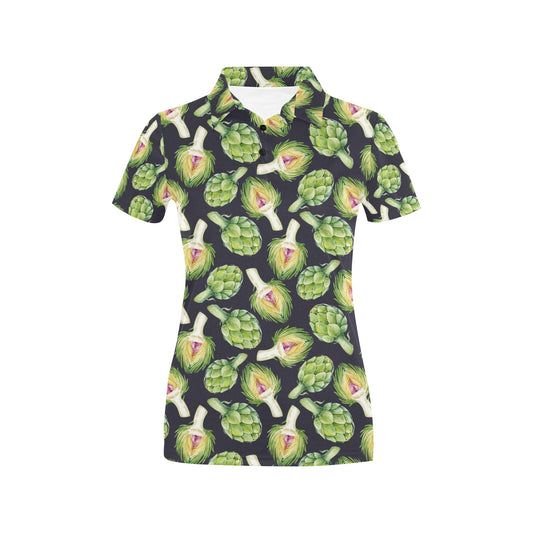 Artichoke Pattern Print Design 01 Women's Polo Shirt