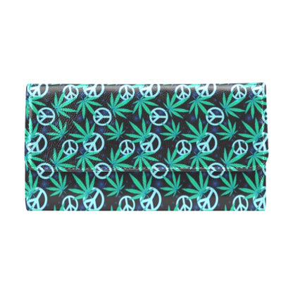 Peace Sign Themed Design Print Women's Trifold Wallet