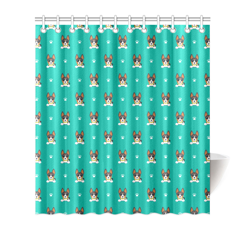 Basenji Pattern Print Design 03 Shower Curtain
