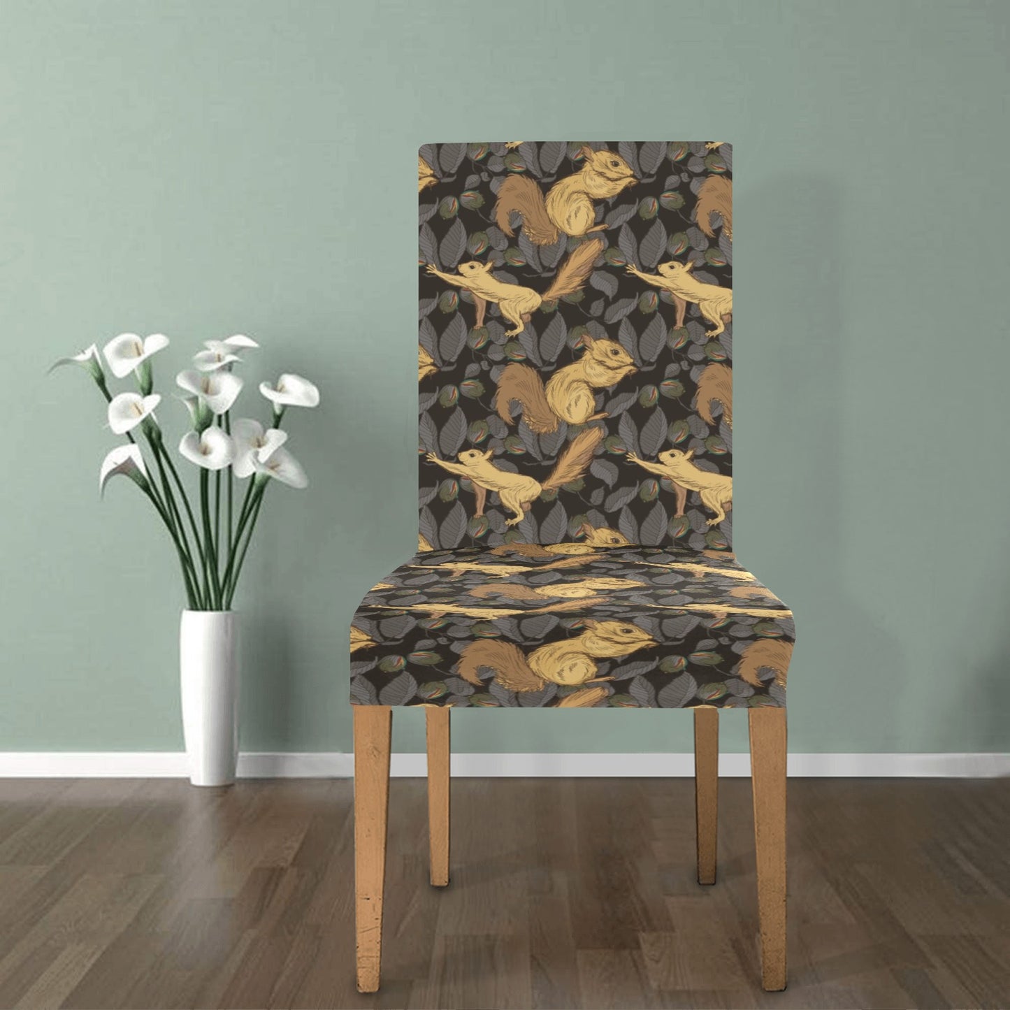 Squirrel Print Design LKS309 Dining Chair Slipcover