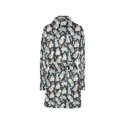 Bunny Pattern Print Design 04 Women's Fleece Robe