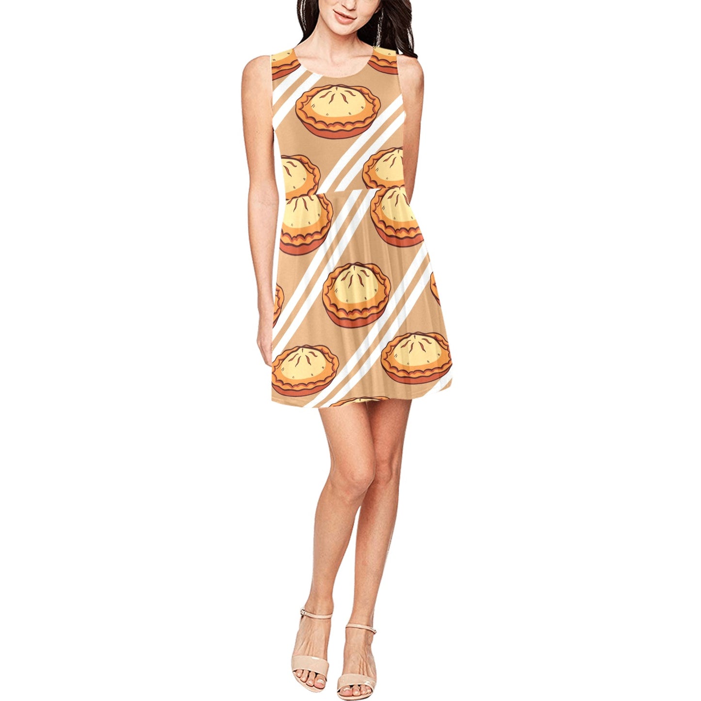 Pie Pattern Print Design A02 Sleeveless Dress