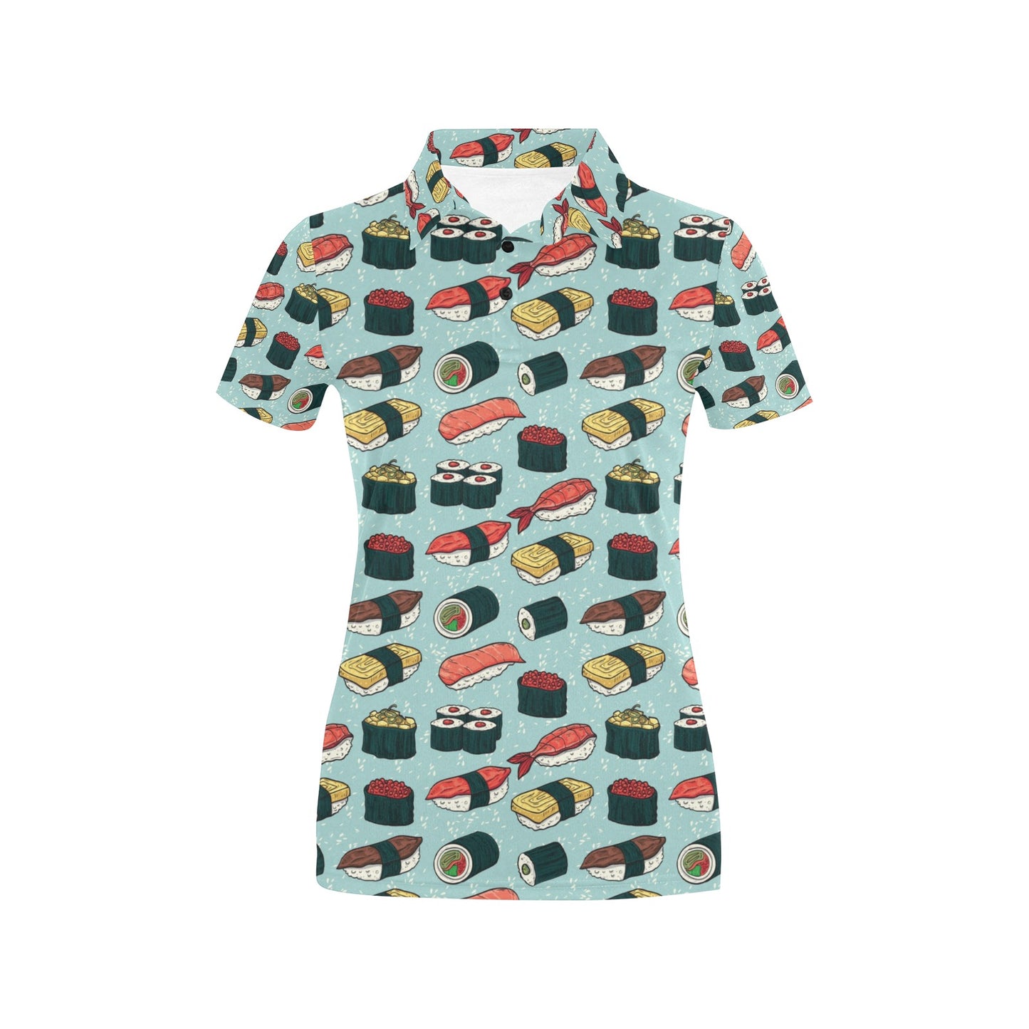 Sushi Pattern Design Women's Polo Shirt
