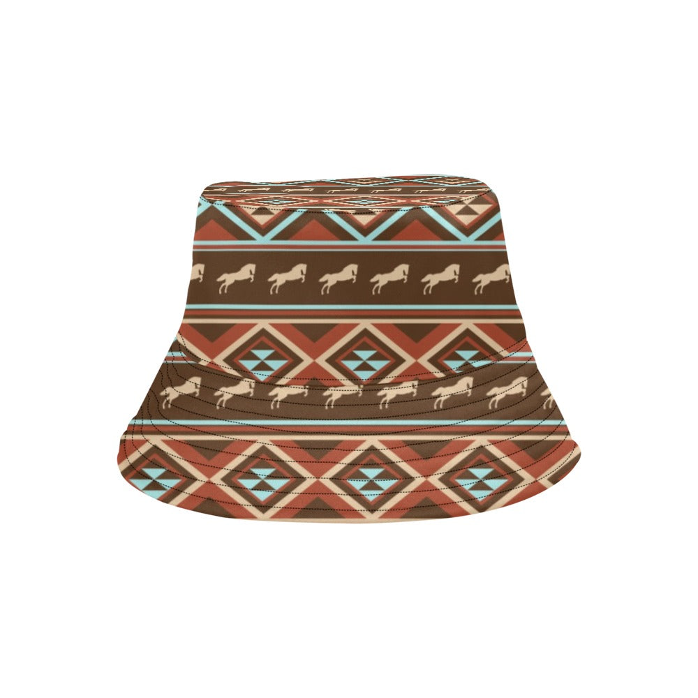 Western Horse Pattern Print LKS301 Unisex Bucket Hat