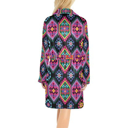 Mexican Pattern Print Design 02 Women's Fleece Robe