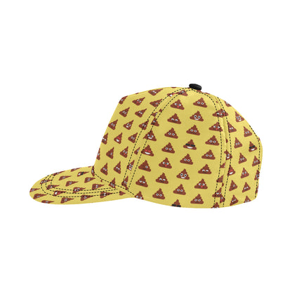 Emoji Poop Print Pattern Snapback Cap