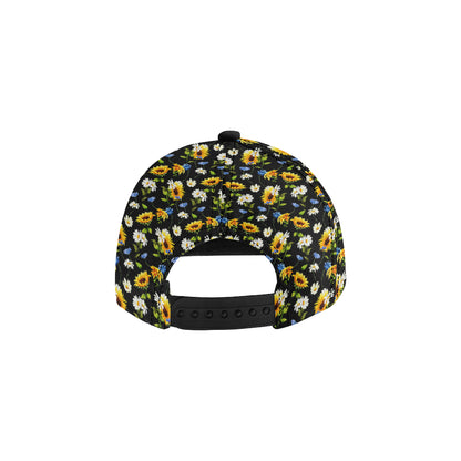 Sunflower Chamomile Bright Color Print Snapback Cap