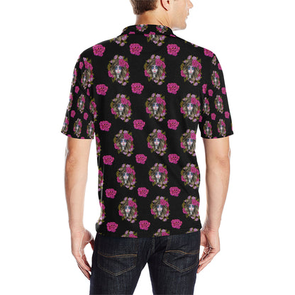 Day of the Dead Makeup Girl Men Polo Shirt