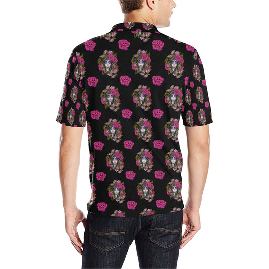 Day of the Dead Makeup Girl Men Polo Shirt