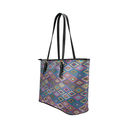 Southwestern Design Leather Tote Bag