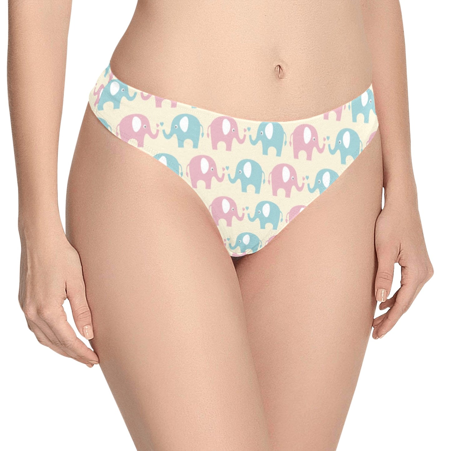 Elephant Baby Pastel Print Pattern Women's Thongs