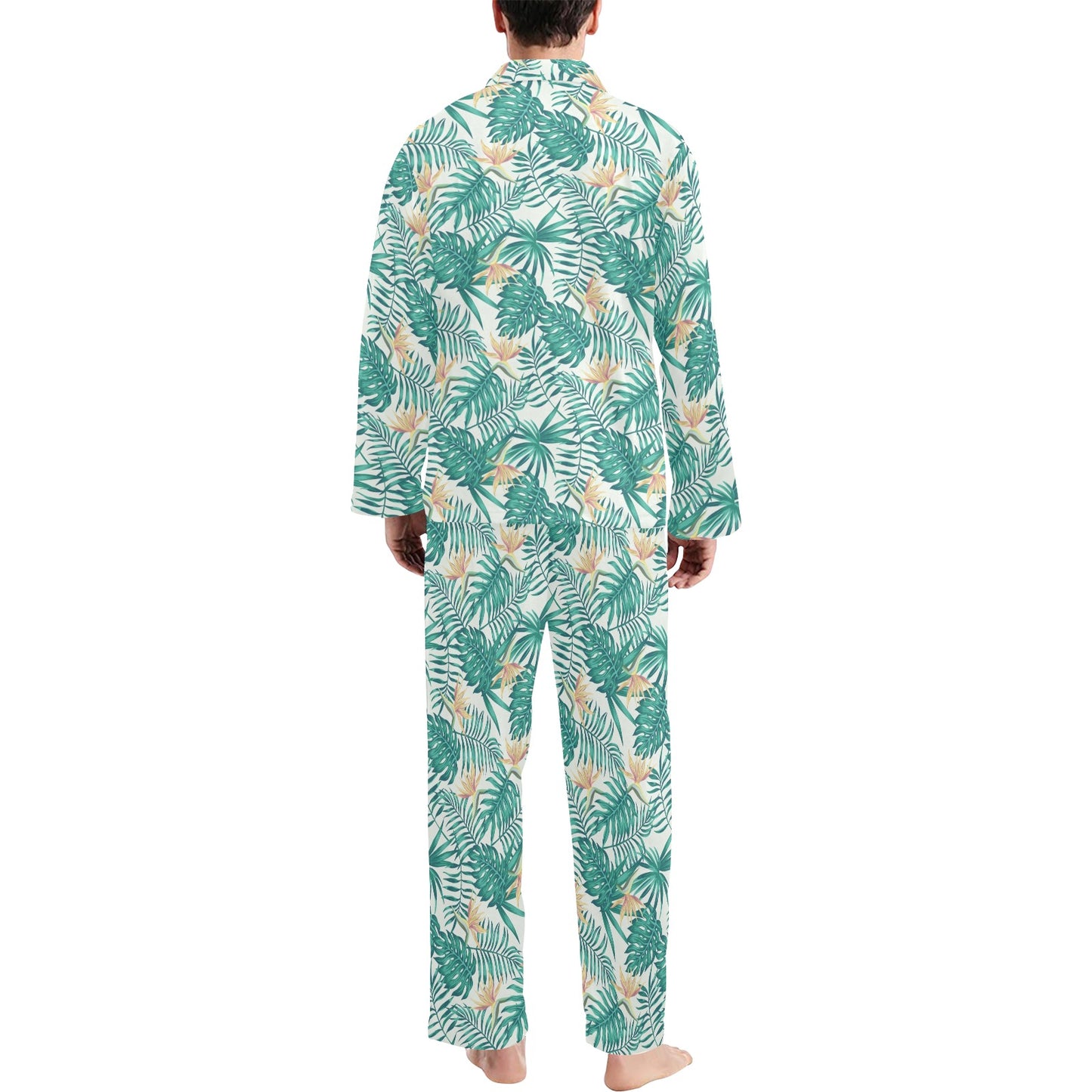 Bird Of Paradise Pattern Print Design 05 Men's Long Pajama Set